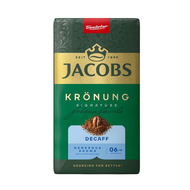 Kava JACOBS KRONUNG Entkoffeiniert, malta, be kofeino, 250 g