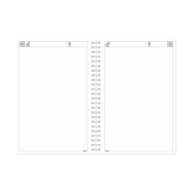 Kalendorius - užrašinė TIMER, su spirale, A5, be datų, 224 lapai, taškeliais, kartoniniu viršeliu, tamsiai mėlyna 1