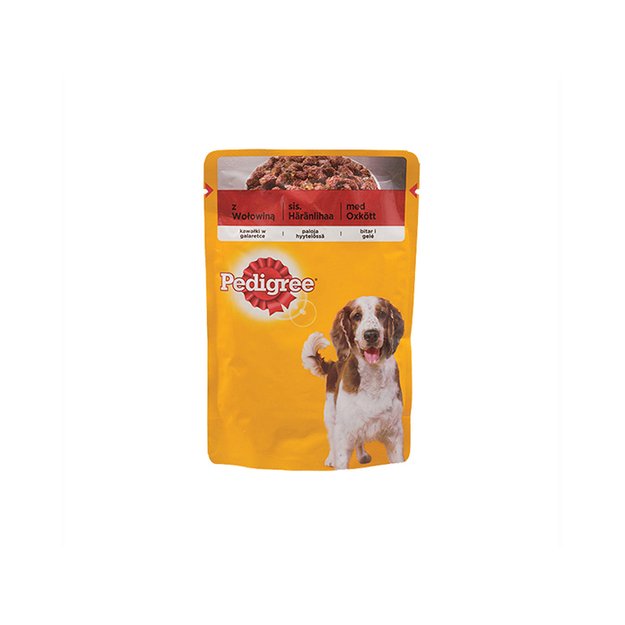 Šunų ėdalas PEDIGREE, su jautiena, maišeliuose, 100 g