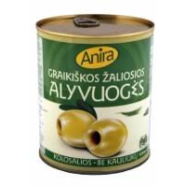Alyvuogės ANIRA, graikiškos, žaliosios, be kauliukų, L dydis, 0,85 kg/0,82 kg