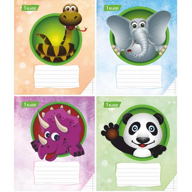 Sąsiuvinis 1 klasei, A5, linija, 12 lapų, 100gsm, kartoniniu viršeliu