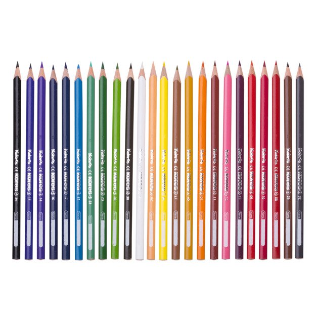 Spalvoti trikampiai pieštukai KORES, 24 vnt. 2