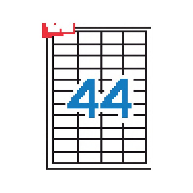 Lipnios etiketės APLI, 48,5 x 25,4 mm, A4, 44 lipdukai lape, 100 lapų, balta 1