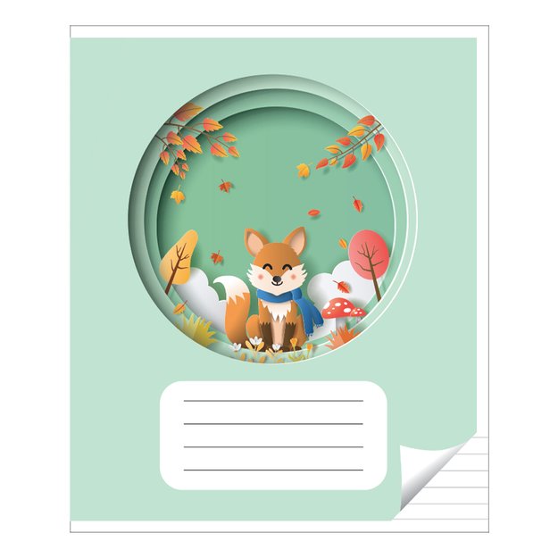 Sąsiuvinis linijomis 12 lapų. Vidinių lapų gramatūra – 90 g/m2.