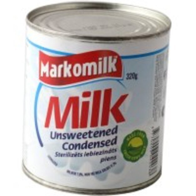 Sutirštintas pienas be cukraus, sterilizuotas, 7,8%, 320 g