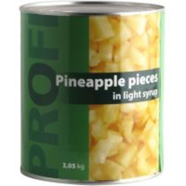 Ananasų gabaliukai PROFI, sirupe, 3,06 kg /1,84 kg