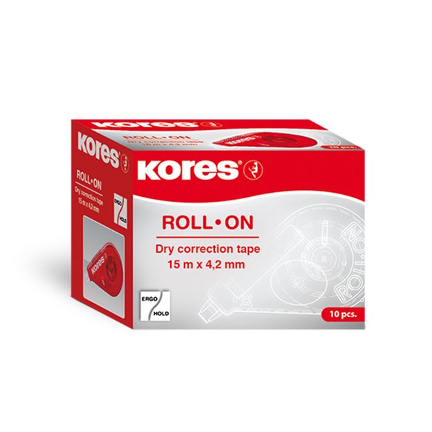 Korekcinė juostelė KORES ROLL ON RED, 4,2 mm x 15 m 1