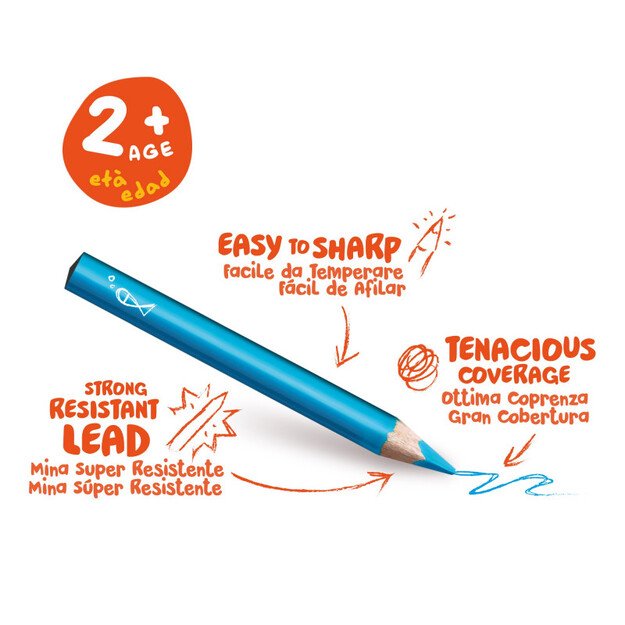 Spalvoti pieštukai mažyliams CARIOCA BABY 2+, 10 vnt. 1