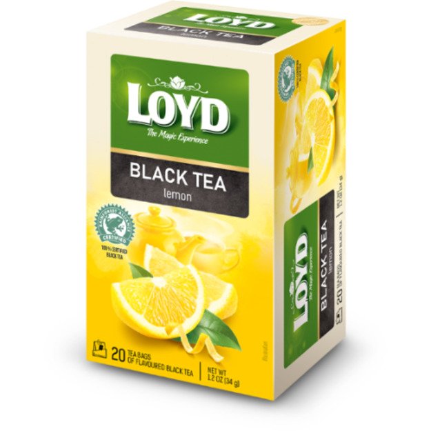 Juodoji arbata LOYD, su citrinų aromatu, 20x1.7g