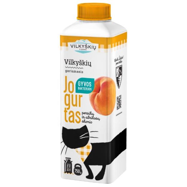 Geriamasis jogurtas, persikų ir  abrikosų skonio, 2% riebumo, 750 ml, tetratop