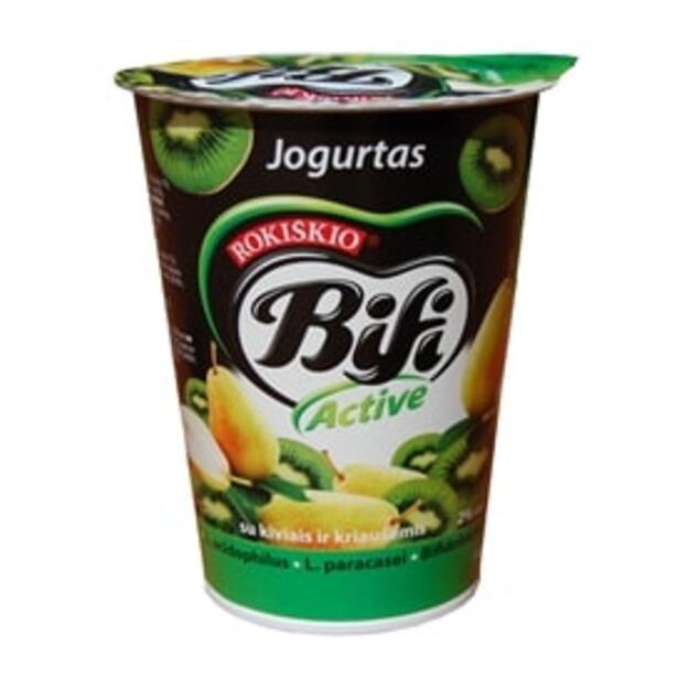 Jogurtas BIFI ACTIVE, 2%, su kivi ir kriaušėmis, 360 g