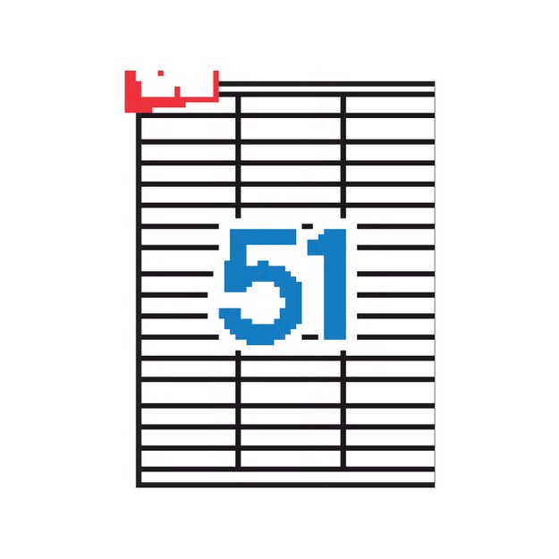 Lipnios etiketės APLI, 70 x 16,9 mm, A4, 51 lipdukai lape, 100 lapų, balta 1