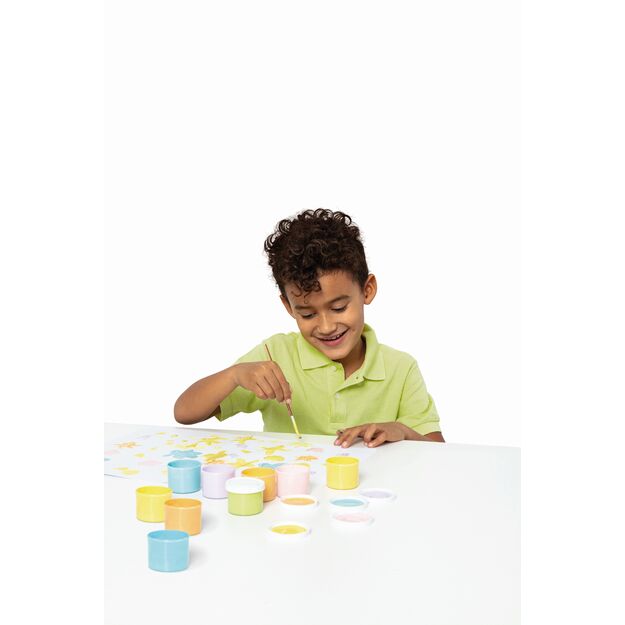 Guašas JOVI TEMPERA, 35 ml, 6 pastelinių spalvų rinkinys su teptuku 3