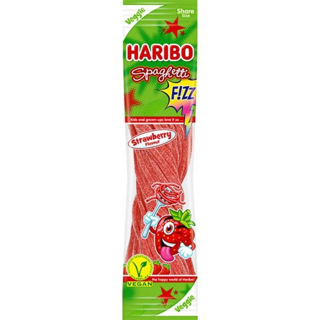 Guminukai HARIBO, Spaghetti, Strawberry sour, 200 g