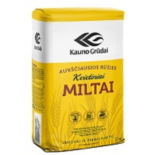 Kvietiniai miltai KAUNO GRŪDAI, aukščiausia rūšis, 550 C, 2 kg