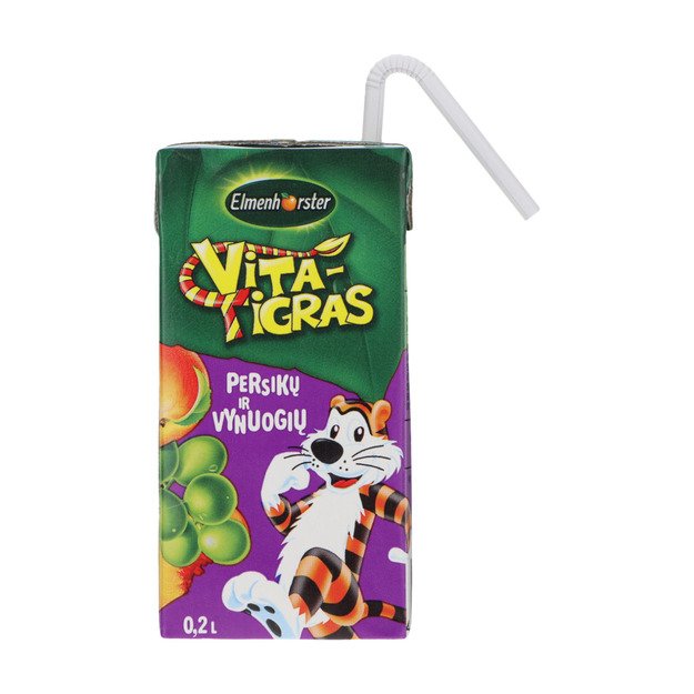 Sulčių gėrimas, ELMENHORSTER Vita Tigras, Persikų - vynuogių, 200 ml