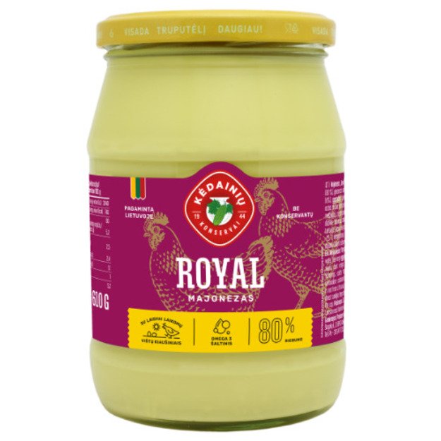 Majonezas KĖDAINIŲ ROYAL 80% rieb., 610g