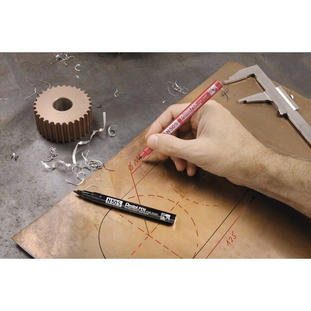 Permanentinis žymeklis Pentel Tool Pen N50S, 1mm , 4 pcs, įvairių spalvų 5