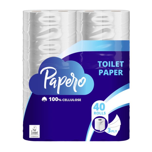 Tualetinis popierius PAPERO, 3 sl., 40 vnt.