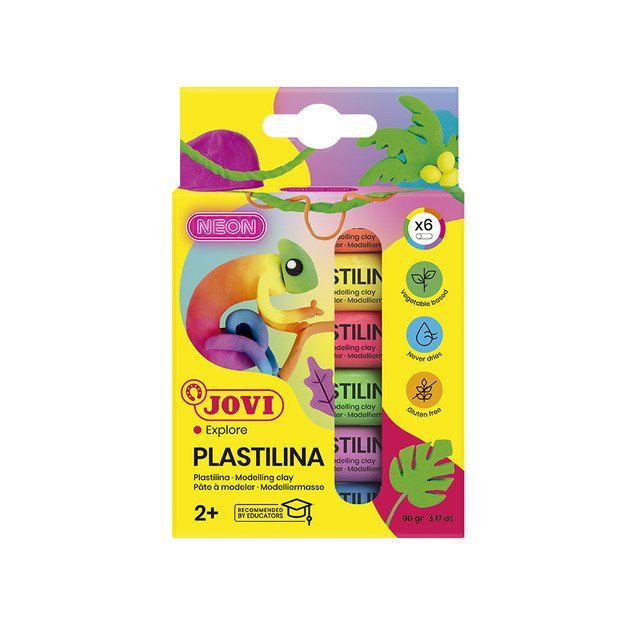 Plastilinas JOVI, 15 g, 6 neoninės spalvos