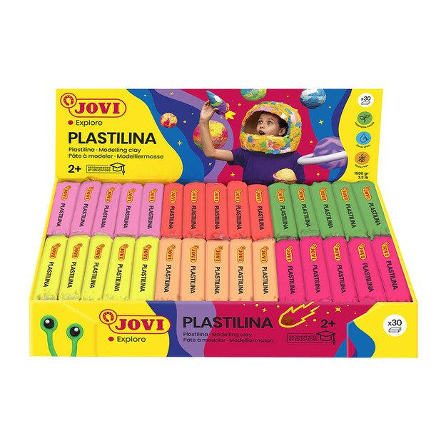 Plastilinas JOVI FLUOR, 30vnt: 6 spalvos po 5 vnt. 1