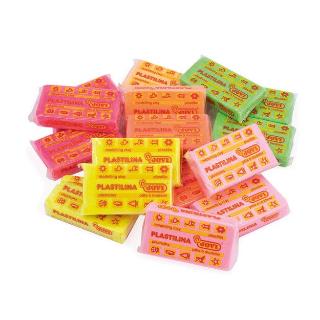 Plastilinas JOVI FLUOR, 30vnt: 6 spalvos po 5 vnt. 3