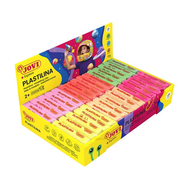 Plastilinas JOVI FLUOR, 30vnt: 6 spalvos po 5 vnt. 1