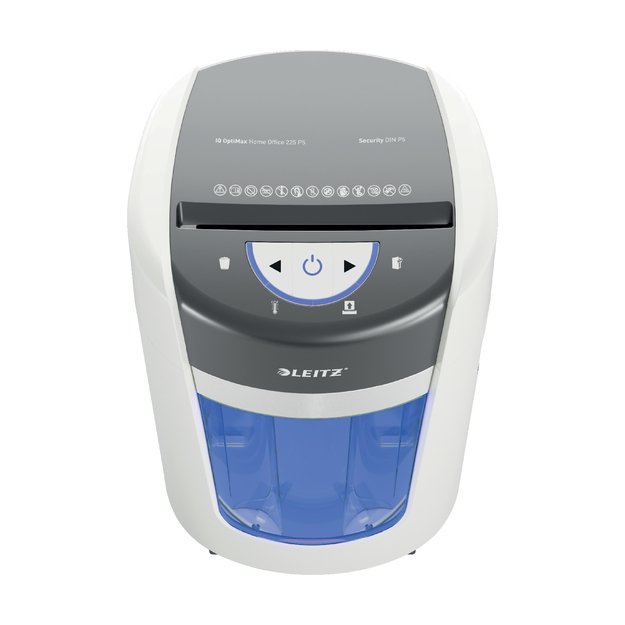 Dokumentų naikiklis Leitz IQ OptiMax Home Office 225, P5, 15L, baltas 8