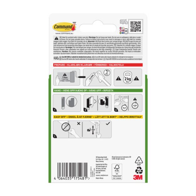 Kabliukas paveikslui 3M Command, 1 kabliukas, 2 juostelės 1