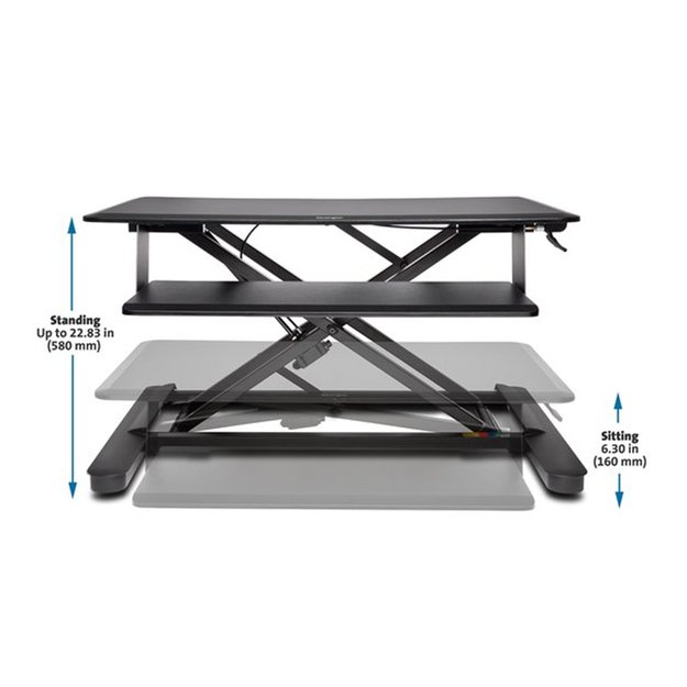 Sėdima-stovima darbo vieta KENSINGTON SmartFit, juoda sp. 6