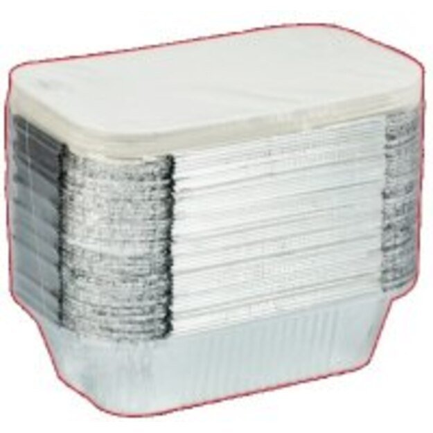 Vienkartinis indelis su dangteliu, aliuminis, 670 ml, 19,5 x 12 x H 4,5 cm, 50 vnt