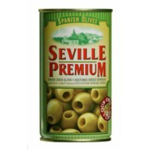 Alyvuogės SEVILLE PREMIUM, žalios, be kauliukų, M dydis, 350 / 150 g