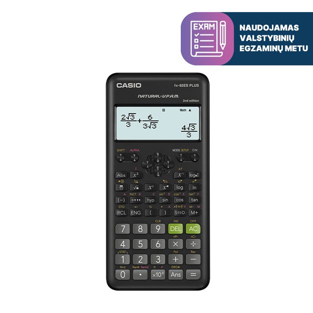Mokslinis skaičiuotuvas CASIO FX-82ES PLUS II, 80 x 162 x 13.8 mm 4