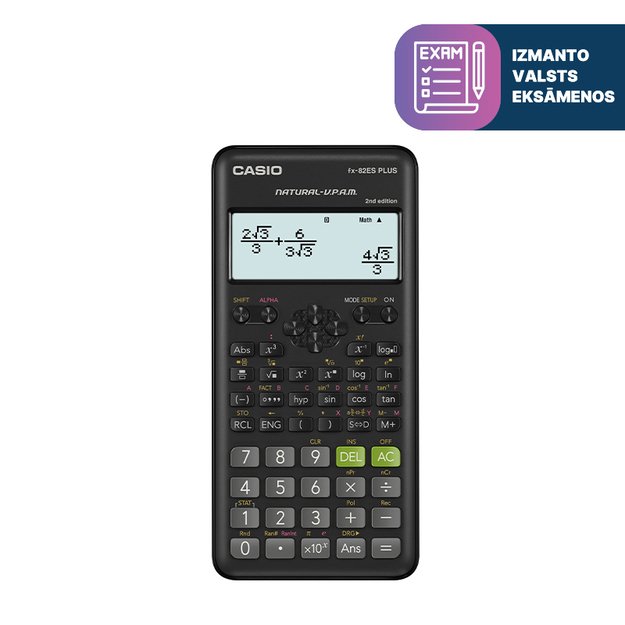 Mokslinis skaičiuotuvas CASIO FX-82ES PLUS II, 80 x 162 x 13.8 mm 1