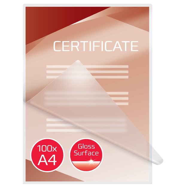 Laminavimo vokeliai GBC, A4, 75 mik., blizgūs, 25 vnt. 4