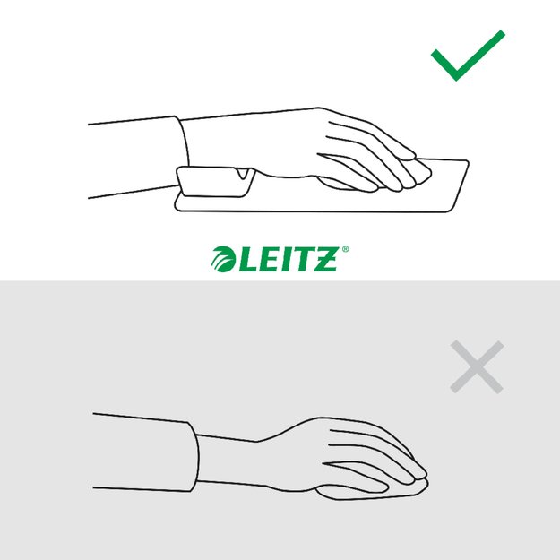 Pelės kilimėlis Leitz Ergo su reguliuojama atrama rie&scaron;ui, tamsiai pilkos spalvos 4