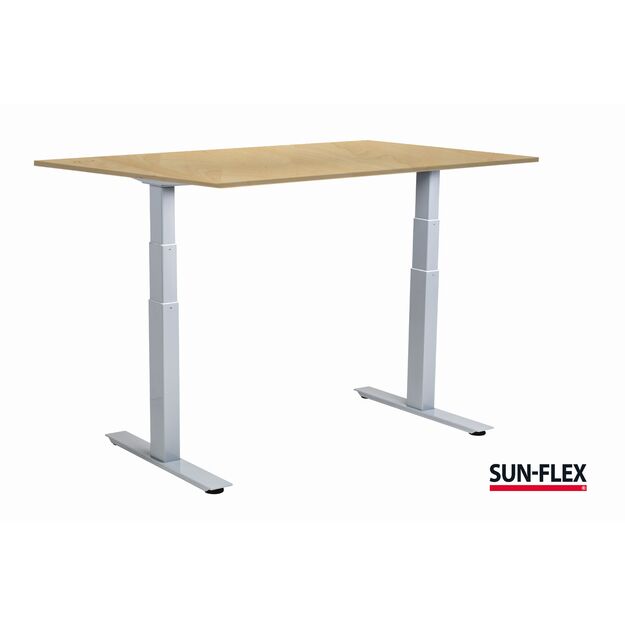 Reguliuojamo auk&scaron;čio stalas SUN-FLEX ADAPT VI,(600706+650906), 2 varikliai, beržo rėmas, 160x80 cm