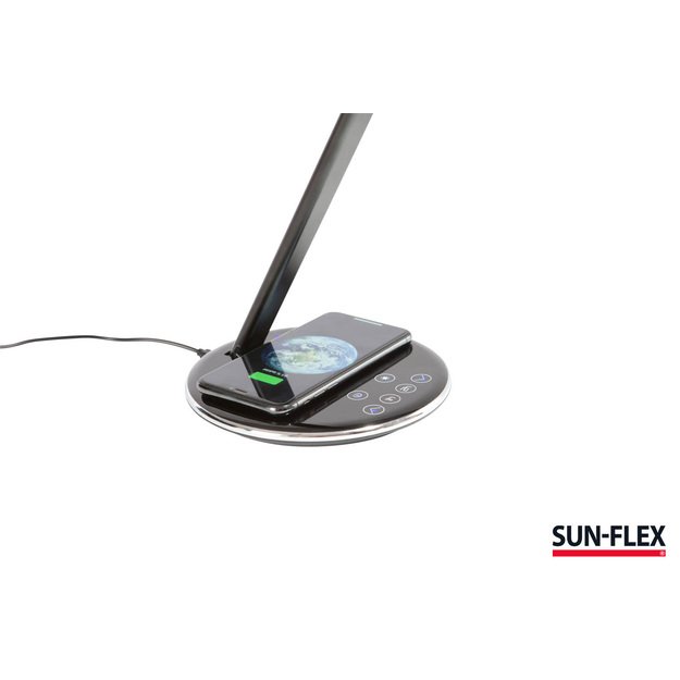 Stalinis šviestuvas SUN-FLEX®QLITE™belaidžiu integruotu telefono įkrovikliu, juodas 2