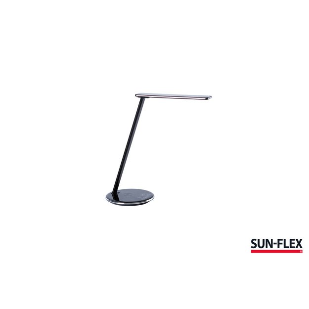 Stalinis šviestuvas SUN-FLEX®QLITE™belaidžiu integruotu telefono įkrovikliu, juodas