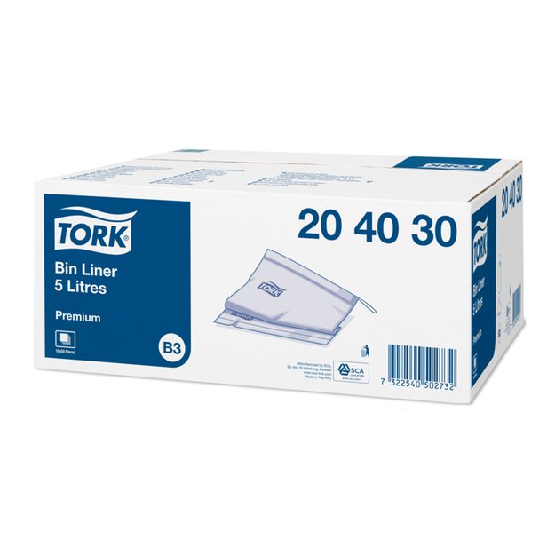 Šiukšlių maišai TORK, 5L, 250 x370mm, 50 pcs, pilkos spalvos 2