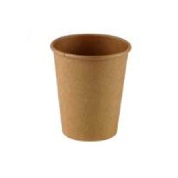 Vienkartiniai puodeliai KRAFT, popieriniai, rudi, 234 ml, D 80mm, 56x90mm,  50 vnt