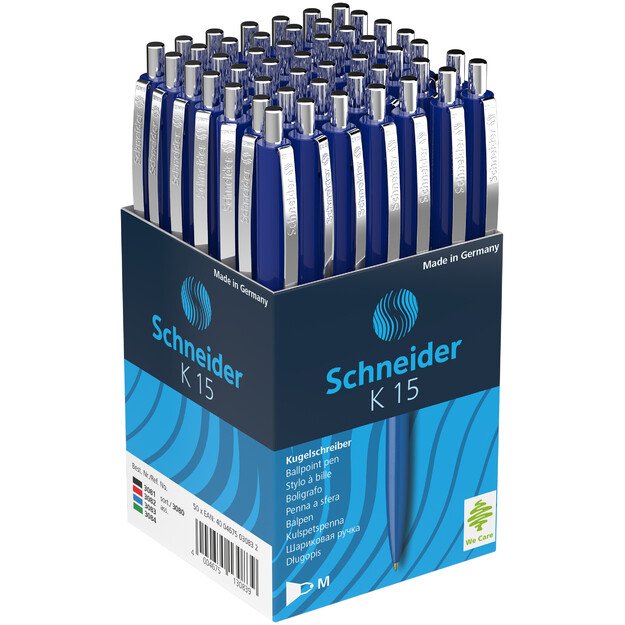 Automatinis tušinukas SCHNEIDER K15,  0,7 mm, mėlynas korpusas, mėlynas rašalas 4
