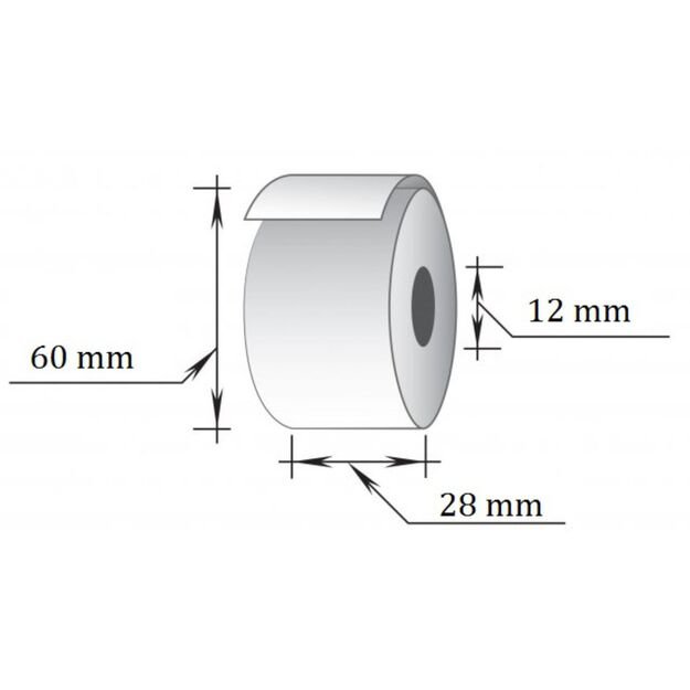 Terminė kasos juosta, 28 mm x 40 m/12 mm, 10 vnt/pak 3