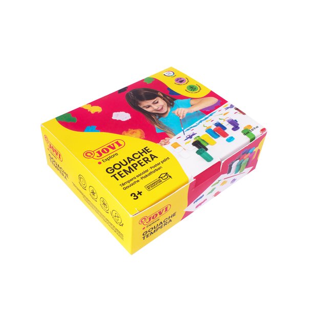 Guašas JOVI TEMPERA, 15ml, 12 spalvų rinkinys su teptuku 1