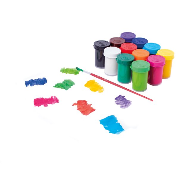 Guašas JOVI TEMPERA, 15ml, 12 spalvų rinkinys su teptuku 5