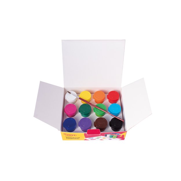Guašas JOVI TEMPERA, 15ml, 12 spalvų rinkinys su teptuku 2