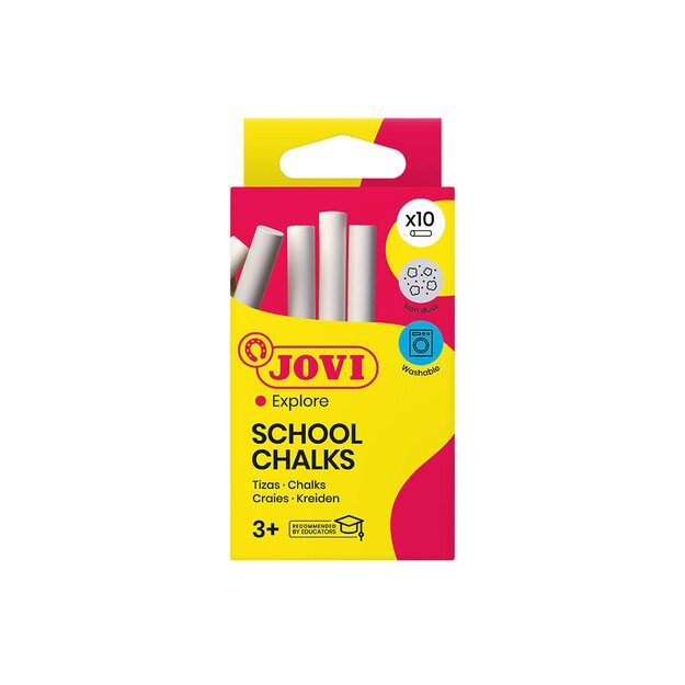 Mokyklinė kreida JOVI dėžutėje 10 vnt., balta spalva, apvali 2
