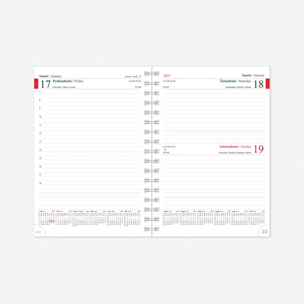 Kalendorius MANAGER Spirex Day 2026, A5, PU FLEX, šviesiai pilkos sp. 3