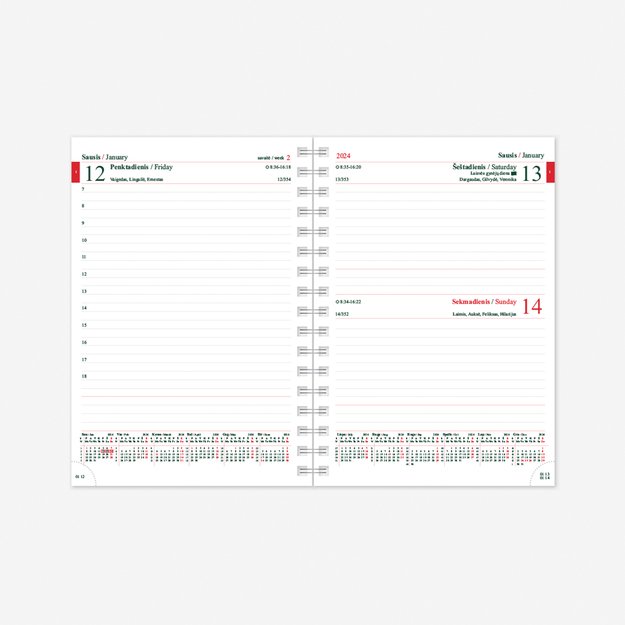 Kalendorius MANAGER Spirex Day 2026, A5, PU FLEX, šviesiai pilkos sp. 1