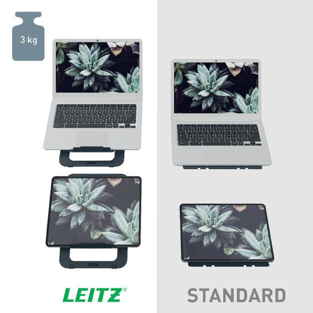 Reguliuojamas ne&scaron;iojamojo kompiuterio stovas LEITZ, i&scaron; aliuminio 7